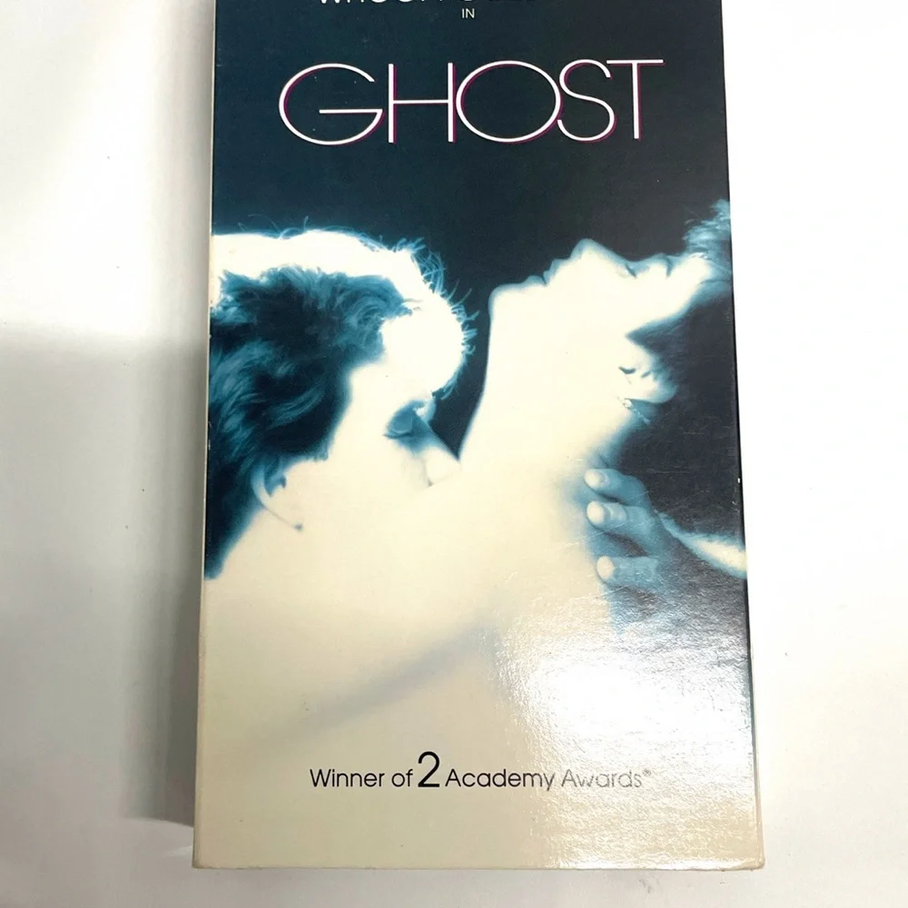 GHOST Movie VHS Tape - White & Teal Cover